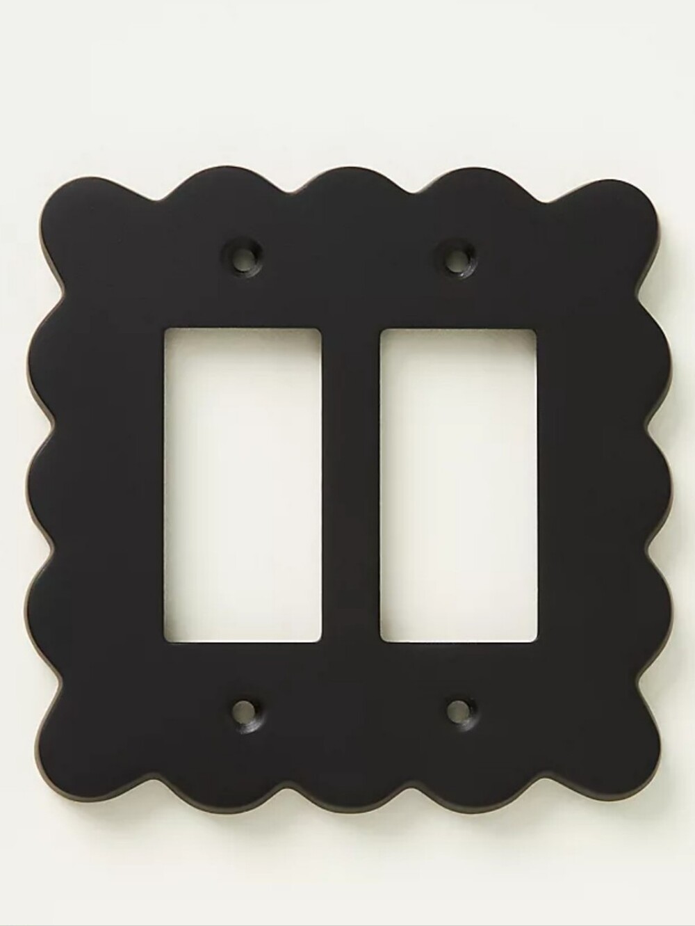 NWT Anthroplogie Black Scalloped Double Rocker Wall Plate